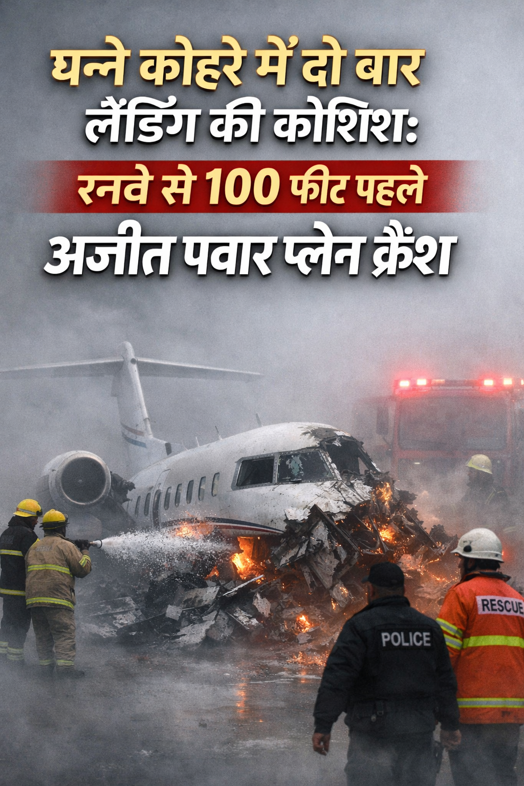 Ghane Kohre Mein Do Baar Landing Ki Koshish: Runway Se 100 Feet Pehle Ajit Pawar Plane Crash