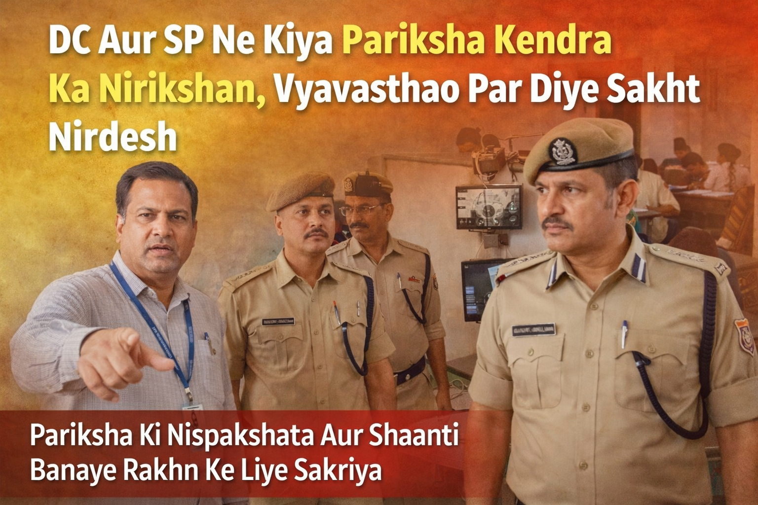 DC Aur SP Ne Kiya Pariksha Kendra Ka Nirikshan, Vyavasthao Par Diye Sakht Nirdesh